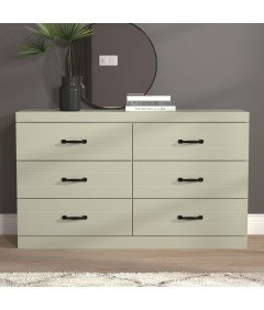 Galano Milton Komoda z 6 Szufladami Duża 71x120x35 cm Jasna Zieleń