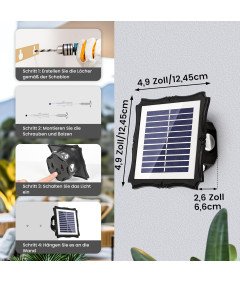 Solpex Solarne Lampy Ścienne LED 3 Tryby Zewnętrzne Ogrodowe 2 Sztuki