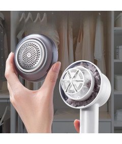 Golarka do Ubrań Urządzenie do Usuwania Kłaczków 6 Ostrzy na USB Biała