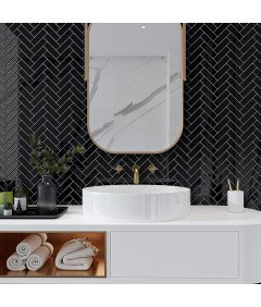 VaryPaper Panele Samoprzylepne Ścienne Naklejki 3D 30x30 cm Czarne 1,86 m²