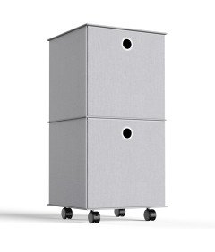 YOHOM Komoda na kolesih z 2 predaloma Zložljiva prenosna omara siva