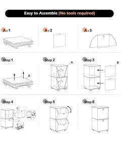 YOHOM Komoda na kolesih z 2 predaloma Zložljiva prenosna omara siva
