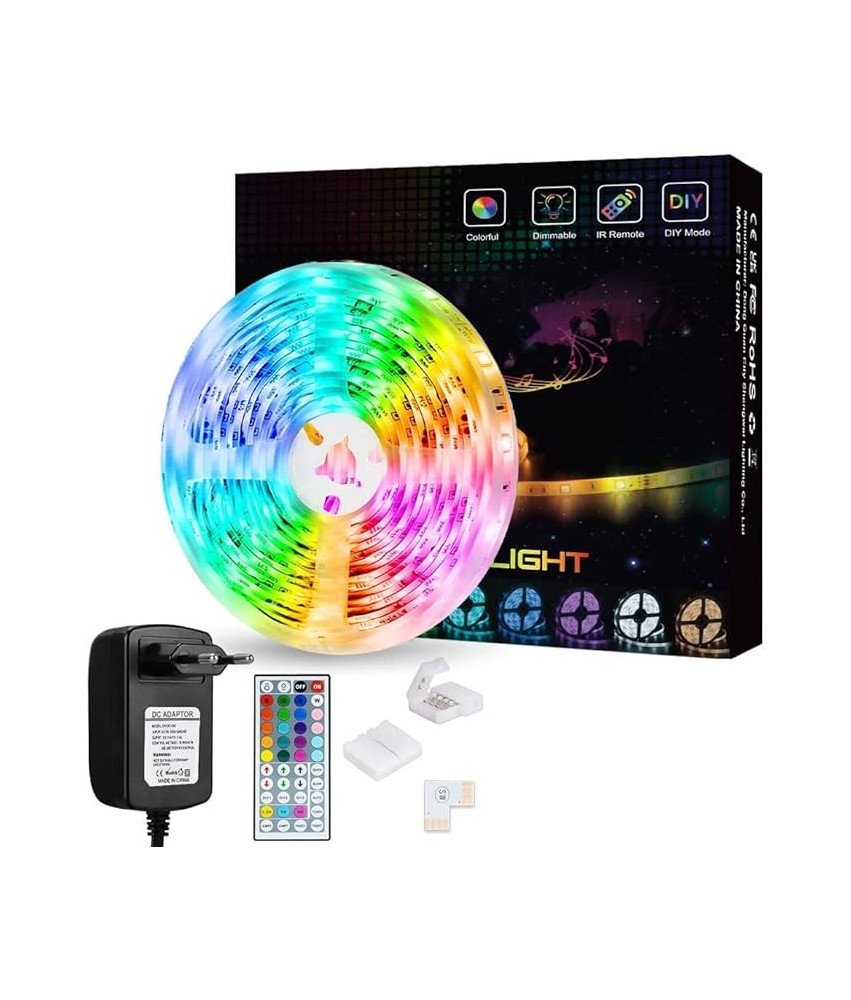 Taśma LED RGB 5m Ledy Listwa 5050 Kolorowa na Pilota Dużo Trybów