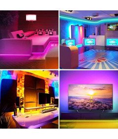 Taśma LED RGB 5m Ledy Listwa 5050 Kolorowa na Pilota Dużo Trybów