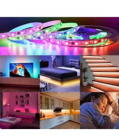 Taśma LED RGB 5m Ledy Listwa 5050 Kolorowa na Pilota Dużo Trybów