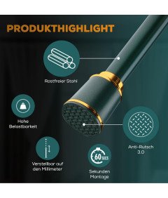 MEISENBERG Teleskopska palica za zaveso brez vrtanja 87-120cm zelena