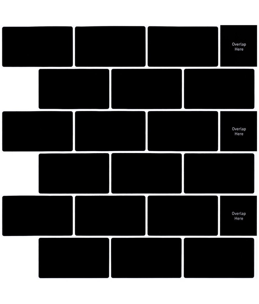 Naklejki Ścienne Płytki Samoprzylepne PVC Czarne 30,5x30,5 cm 10 szt