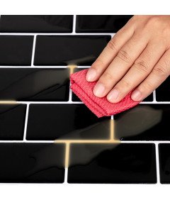 Naklejki Ścienne Płytki Samoprzylepne PVC Czarne 30,5x30,5 cm 10 szt