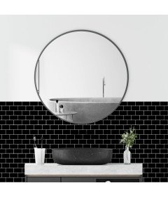 Naklejki Ścienne Płytki Samoprzylepne PVC Czarne 30,5x30,5 cm 10 szt