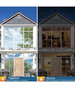 Lifetree Okenska Folija Ogledalo Sončna Zaščita 75x200 cm UV Črna