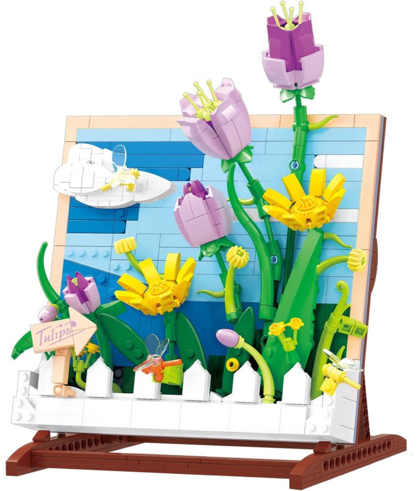 Tohoee Klocki Budowlane 542 Części Zestaw Sztucznych Kwiatów Do Domu