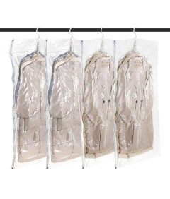 Vakumske vreče za obešanje oblačil 135x70 cm Komplet 4 kosi prozorno