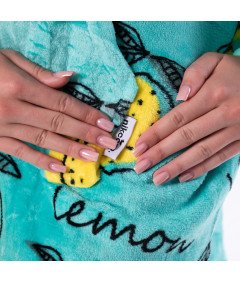 Bluza Koc Kocobluza 2w1 Oversize Kaptur Gruba Sherpa Zielona w Cytryny