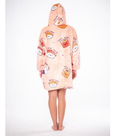 Bluza Koc Kocobluza 2w1 Oversize Kaptur Gruba Sherpa Różowa w Sushi