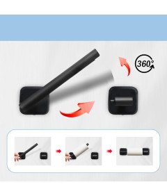 YFCVIP Zestaw Uchwytów na Papier Toaletowy Czarne 2 sztuki 20 x 9 cm