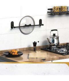 Stojalo za brisače Kopalnica Kuhinja Jeklo Mat Črna 76 cm