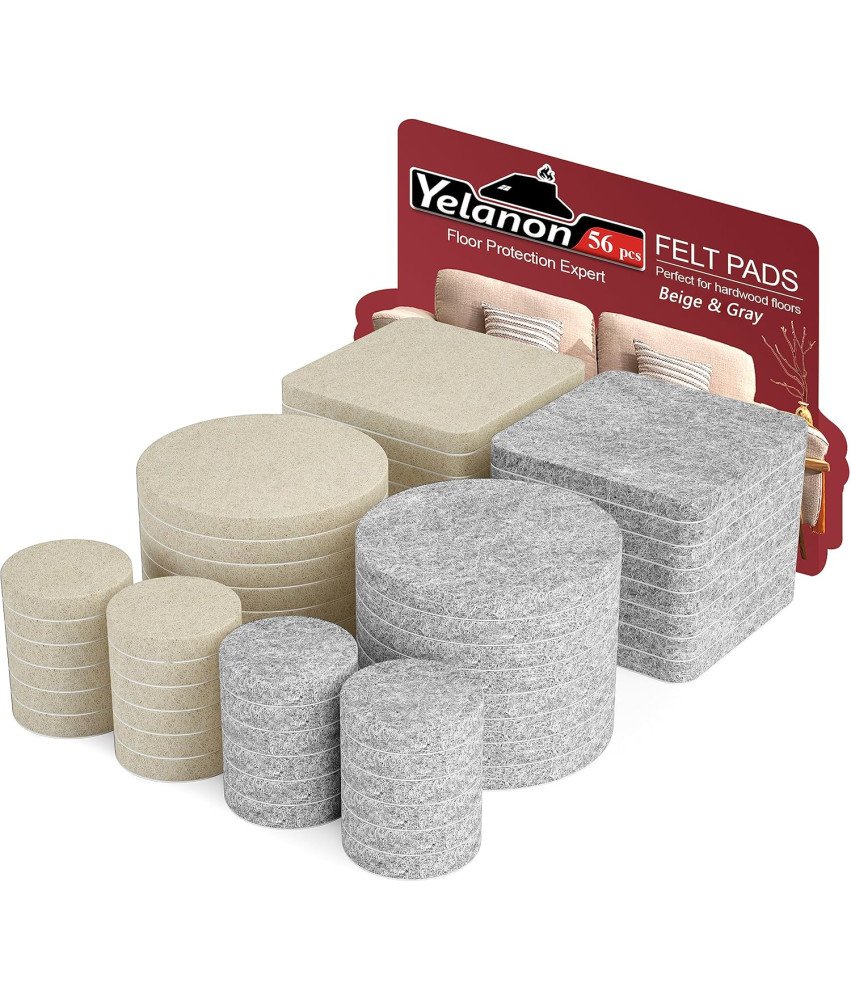 Filcowe Podkładki Meblowe Samoprzylepne 56 szt Ochrona Podłóg Beżowe Szare