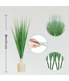 Umetna okrasna trava cebulica realistična 80 cm 6 kosov PVC zelena