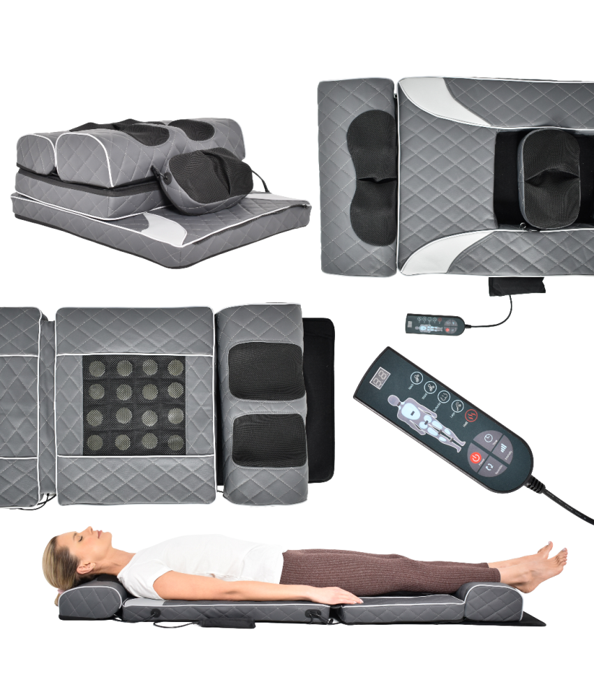 Mata Masująca Wibracyjna Do Masażu Pleców Na Fotel Materac 170x60 cm Szara