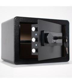 Pancerny Domowy Sejf Biometryczny Na Odcisk Palca 25x35x25 cm Czarny