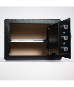 Pancerny Domowy Sejf Biometryczny Na Odcisk Palca 25x35x25 cm Czarny