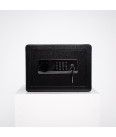 Pancerny Domowy Sejf z Zamkiem Elektronicznym i Kluczem 25x35x25 cm Czarny