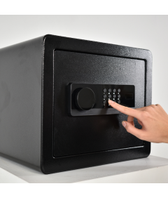 Pancerny Domowy Sejf z Zamkiem Elektronicznym i Kluczem 30x35x30 cm Czarny