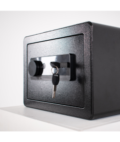 Pancerny Domowy Sejf Biometryczny Na Odcisk Palca 25x35x25 cm Czarny