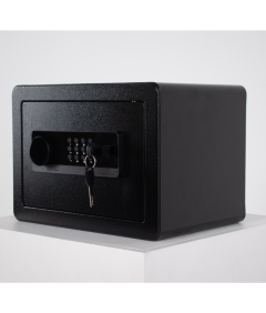 Pancerny Domowy Sejf z Zamkiem Elektronicznym i Kluczem 25x35x25 cm Czarny