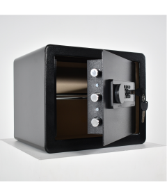 Pancerny Domowy Sejf z Zamkiem Elektronicznym i Kluczem 30x35x30 cm Czarny