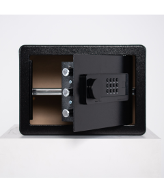 Pancerny Domowy Sejf z Zamkiem Elektronicznym i Kluczem 25x35x25 cm Czarny