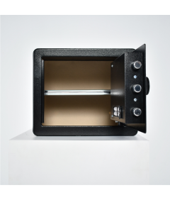 Pancerny Domowy Sejf z Zamkiem Elektronicznym i Kluczem 30x35x30 cm Czarny