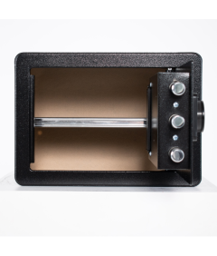 Pancerny Domowy Sejf z Zamkiem Elektronicznym i Kluczem 25x35x25 cm Czarny