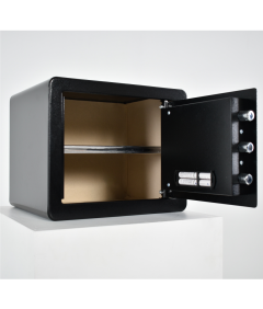 Pancerny Domowy Sejf z Zamkiem Elektronicznym i Kluczem 30x35x30 cm Czarny