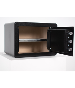 Pancerny Domowy Sejf z Zamkiem Elektronicznym i Kluczem 25x35x25 cm Czarny