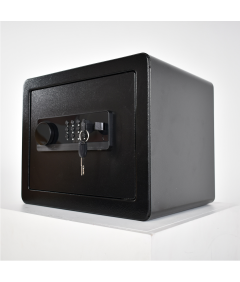Pancerny Domowy Sejf z Zamkiem Elektronicznym i Kluczem 30x35x30 cm Czarny
