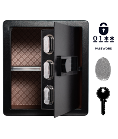 Pancerny Domowy Sejf Biometryczny Na Odcisk Palca 40x36x30 cm Czarny