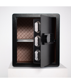 Pancerny Domowy Sejf Biometryczny Na Odcisk Palca 40x36x30 cm Czarny