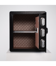 Pancerny Domowy Sejf Biometryczny Na Odcisk Palca 40x36x30 cm Czarny