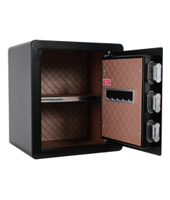 Pancerny Domowy Sejf Biometryczny Na Odcisk Palca 40x36x30 cm Czarny