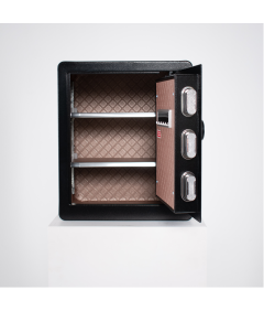 Pancerny Domowy Sejf z Zamkiem Elektronicznym i Kluczem 45x38x32 cm Czarny