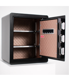 Pancerny Domowy Sejf z Zamkiem Elektronicznym i Kluczem 45x38x32 cm Czarny