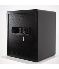 Pancerny Domowy Sejf z Zamkiem Elektronicznym i Kluczem 45x38x32 cm Czarny