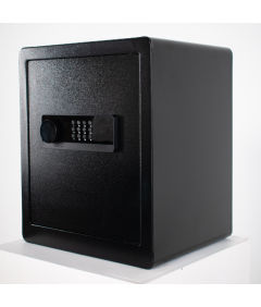 Pancerny Domowy Sejf z Zamkiem Elektronicznym i Kluczem 45x38x32 cm Czarny