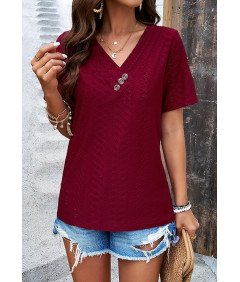 Missdong Ženska majica Maroon Velikost XL Klasični izrez