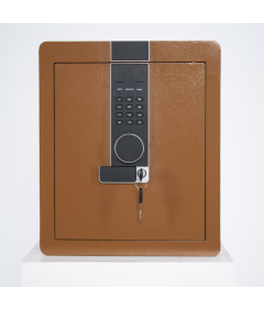 Pancerny Domowy Sejf z Zamkiem Elektronicznym i Kluczem 45x38x32 cm Brązowy