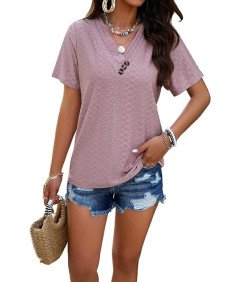 Missdong ženske roza majica velikost S dihanje klasični izrez