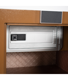 Pancerny Domowy Sejf z Zamkiem Elektronicznym i Kluczem 45x38x32 cm Brązowy