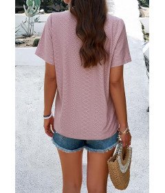 Missdong ženske roza majica velikost S dihanje klasični izrez
