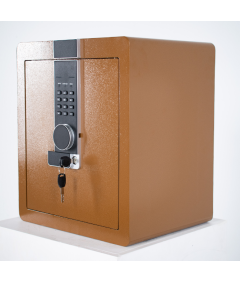 Pancerny Domowy Sejf z Zamkiem Elektronicznym i Kluczem 45x38x32 cm Brązowy